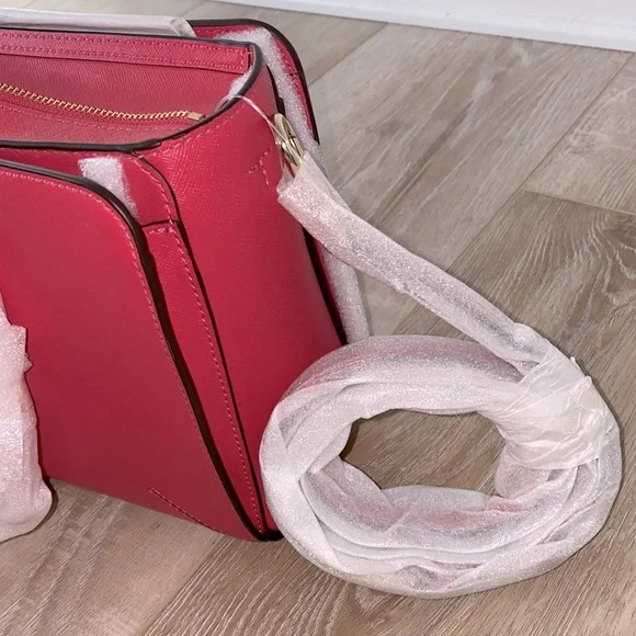 NWT Tory Burch Robinson Small Zip Tote Dark Peony - Picture 8 of 12